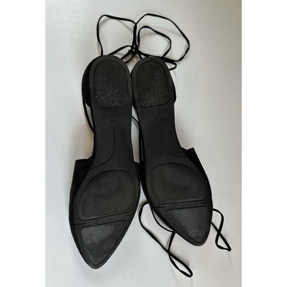 Nine West Stompino Black Lace Up Ballet Flats Wrap Around Size 8.5M - Picture 6 of 7